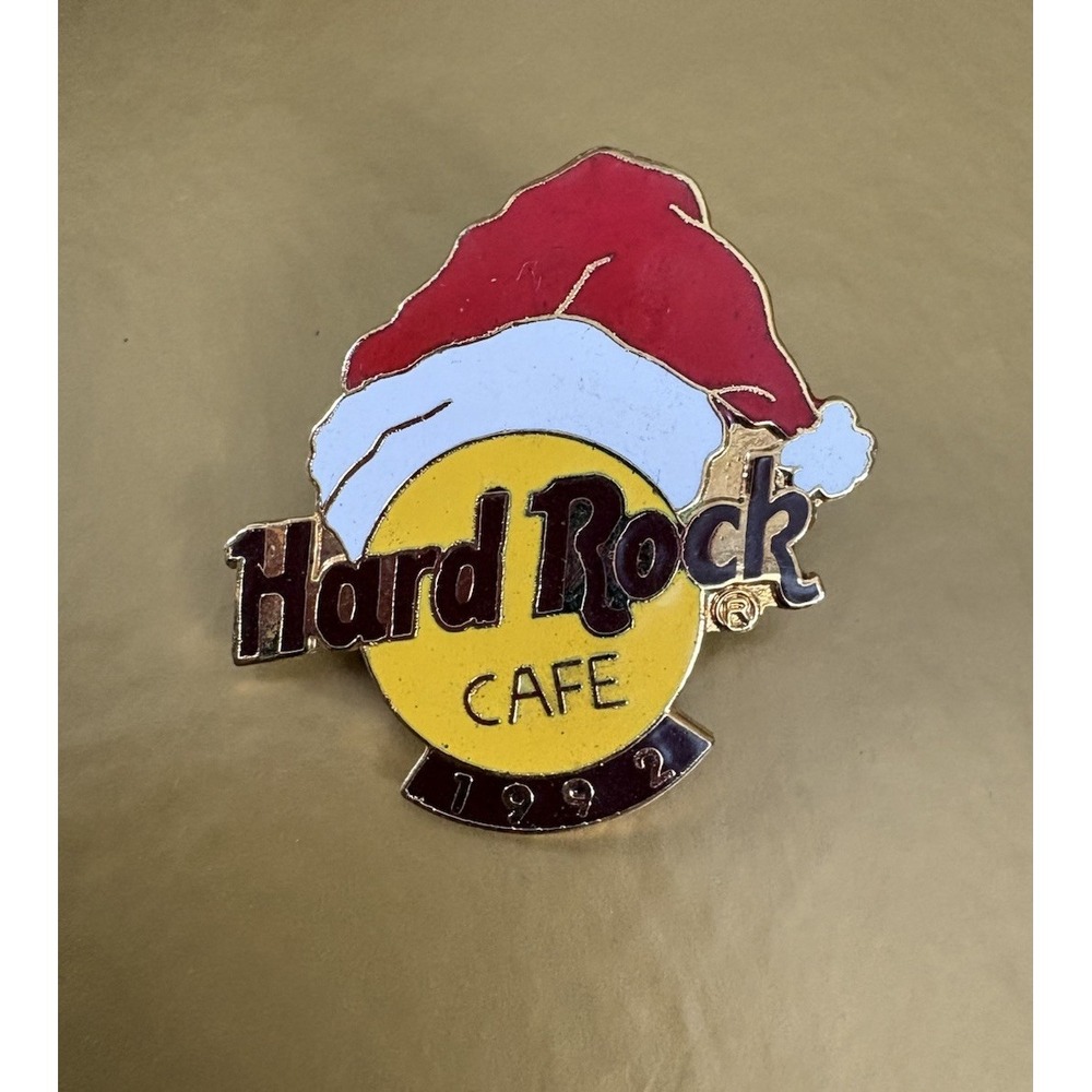 Hard Rock Cafe Santa Hat 1992 Vintage Lapel Pin Christmas Hat Pinback Brooch